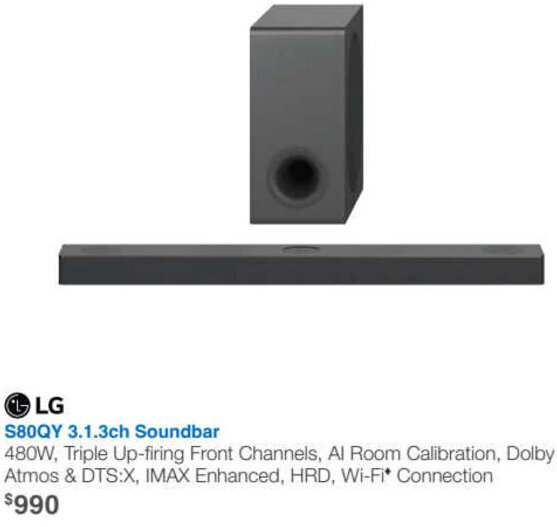 LG S80QY 3.1.3ch Soundbar offer at Videopro