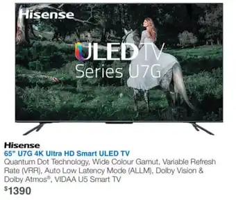 Videopro Hisense 65" U7G 4K Ultra HD Smart ULED TV offer