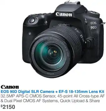 Videopro Canon EOS 90D Digital SLR Camera + EF-S 18-135mm Lens Kit offer