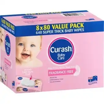 BIG W Curash 640-Pack Fragrance Free Babycare Baby Wipes offer
