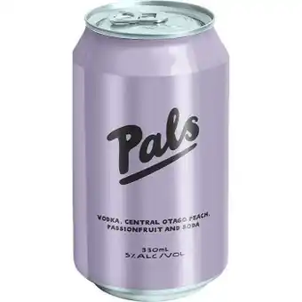 Dan Murphy's Pals Vodka Peach & Passionfruit Cans 4.5% 330mL offer