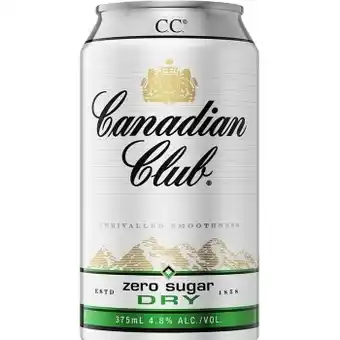 Dan Murphy's Canadian Club Whisky & Zero Sugar Dry Cans 10 Pack 375mL offer