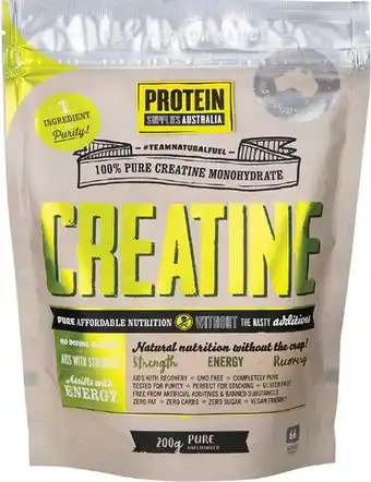 healthylife Protein Supplies Aust Creatine (Monohydrate) Pure, 200g offer