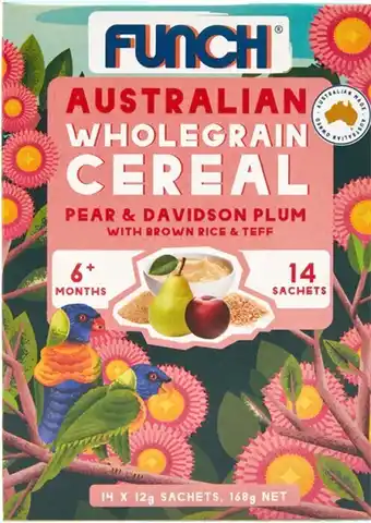 Funch Pear And Davidson Wholegrain Cereal, 14x12g Sachets