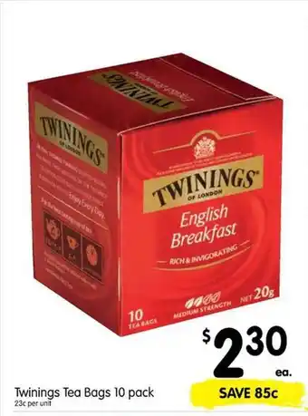 Spar Twinings Tea Bags offer