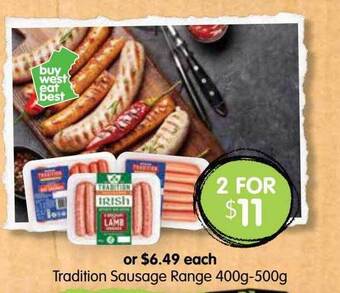 Spudshed Tradition Sausage Range offer