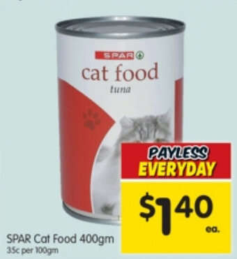 Spar SPAR Cat Food 400gm offer