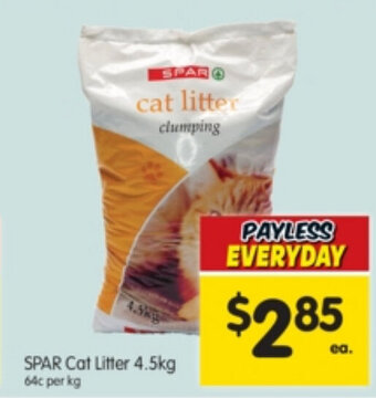 Spar SPAR Cat Litter 4.5kg offer