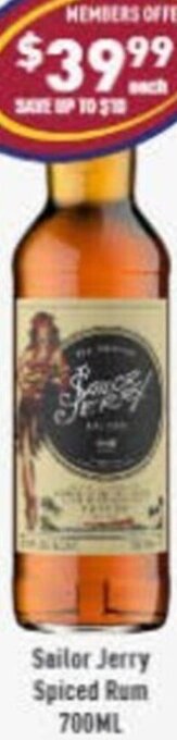 Liquor Legends Sailor Jerry spiced Rum 700ml offer