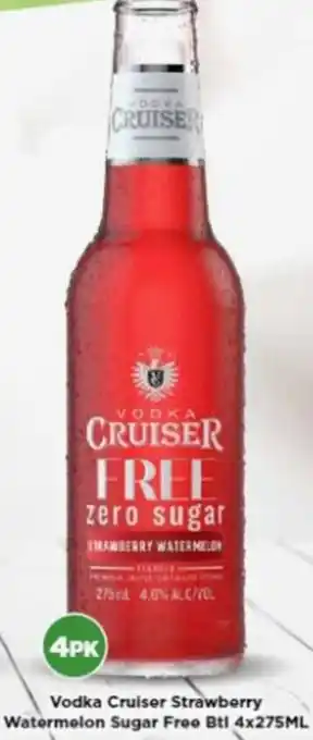 Vodka Cruiser Strawberry Watermelon Sugar Free Btl 4x275ml