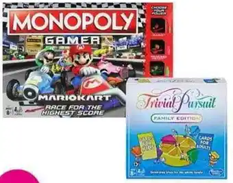 BIG W Monopoly Mario Kart Gamer or Trivial Pursui Family Edition 739539, 119001 offer