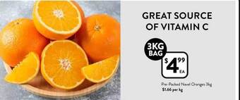 Foodworks Pre-packed Navel Oranges offer