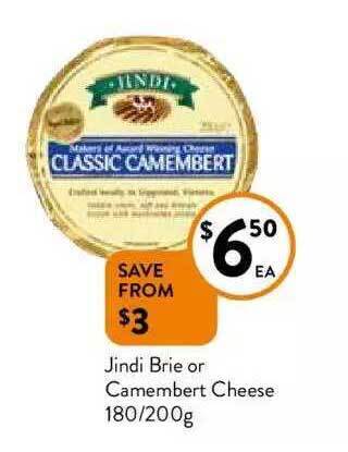 Foodworks Jindi Brie Or Camembert Cheese offer