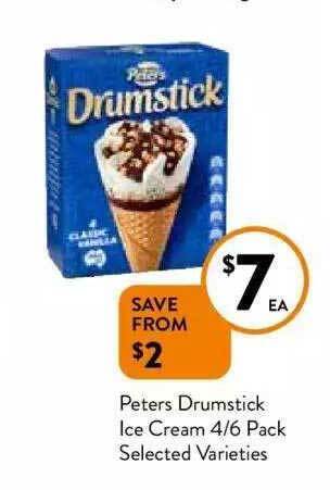 Foodworks Peters Drumstick Ice Cream 4-6 Pack offer
