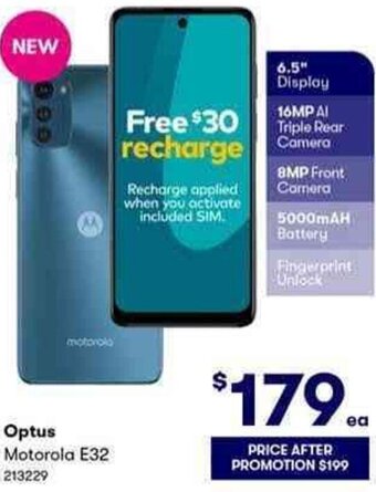 BIG W Optus Motorola E32 213229 offer