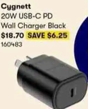BIG W Cygnett 20W USB-C PD Wall Charger Black 160483 offer