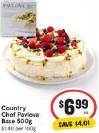 IGA Country Chef Pavlova Base 500g offer