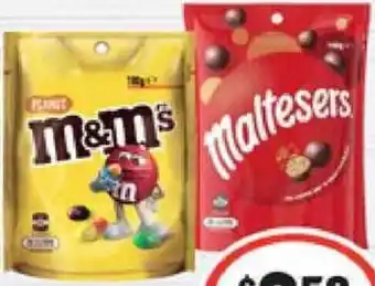 IGA Maltesers, M&M's Pods, Skittles or Starburst Share Pack 120-200g Selected Varieties offer