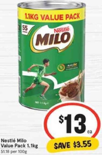 IGA Nestlé Milo Value Pack 1.1kg offer