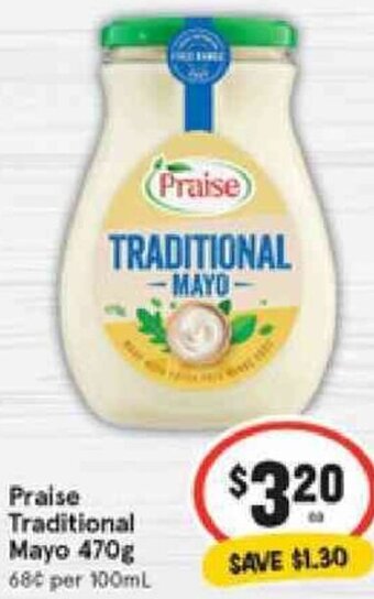 IGA Praise Traditional Mayo 470g offer