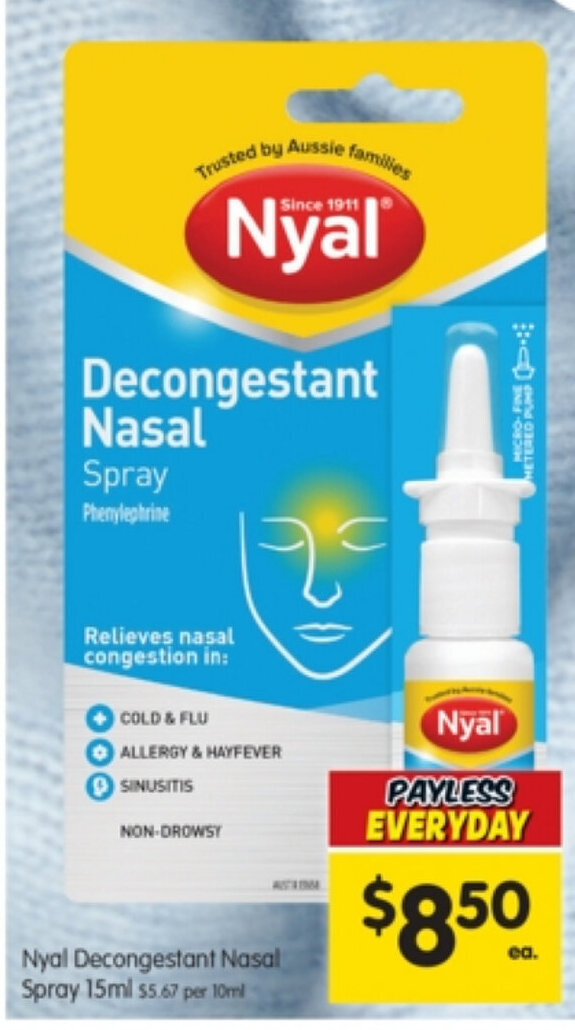 Nyal Decongestant Nasal Spray 15ml offer at Spar
