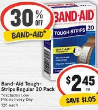 IGA Band-Aid Tough-Strips Regular 20 Pack offer