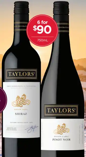 Porters Taylor's Shiraz/Pinot Noir 750ml offer