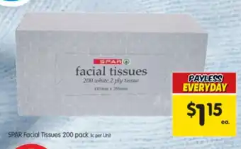 Spar SPAR Facial Tissues 200 pack offer