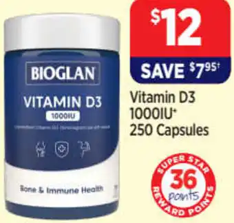 Vitamin D3 1000IU 250 Capsules