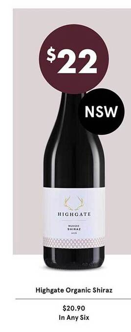 Vintage Cellars Highgate Organic Shiraz offer