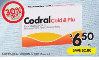 Codral Cold & Flu Tablets 10 Pack
