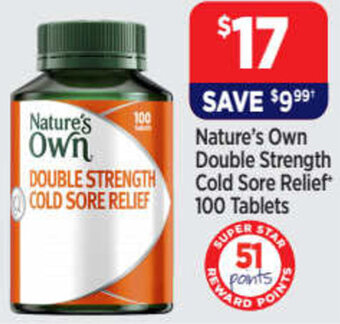 Star Discount Chemist Double Strength Cold Sore Relief 100 Tablets offer