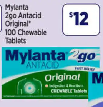 Star Discount Chemist Mylanta 2go Antacid Original 100 Chewable Tablets offer