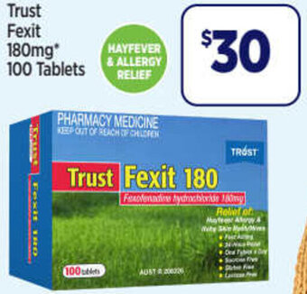 Star Discount Chemist Trust Fexit 180mg 100 Tablets offer