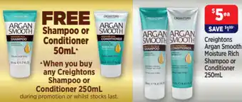 Argan Smooth Moisture Rich Shampoo or Conditioner 250ml
