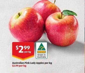 ALDI Australian Pink Lady Apples Per Kg offer
