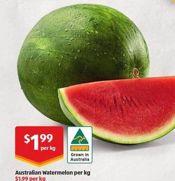 Australian Watermelon Per Kg offer at ALDI