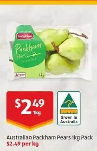 ALDI Australian Packham Pears 1kg Pack offer