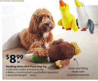 ALDI Honking Game Bird Plush Dog Toy offer