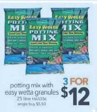 Cheap as Chips Potting Mix With Easy Wetta Granules offer
