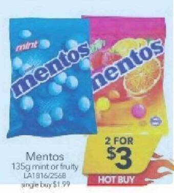 Cheap as Chips Mentos offer