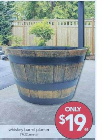 Cheap as Chips Whiskey Barrel Planter offer