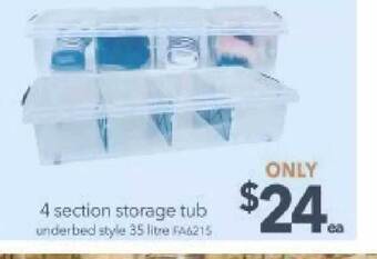 Cheap as Chips 4 Section Storage Tub offer