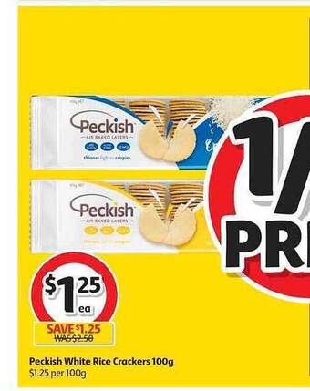 Coles Peckish White Rice Crackers offer