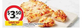 Coles Coles Bakery Tear & Share offer