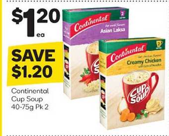 Woolworths Continental Cup Soup offer