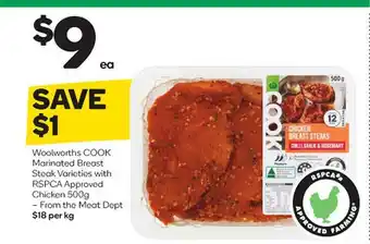 Woolworths Woolworths Cook Marinated Breasts Steak Varieties offer