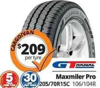 Tyreright Maxmiler Pro 205/70R15C 106/104R offer