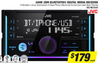 Autobarn 200W 2Din Bluetooth Digital Media Receiver offer