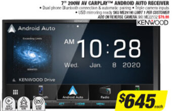 Autobarn 7" 200W AV Carplay Android Auto Receiver offer